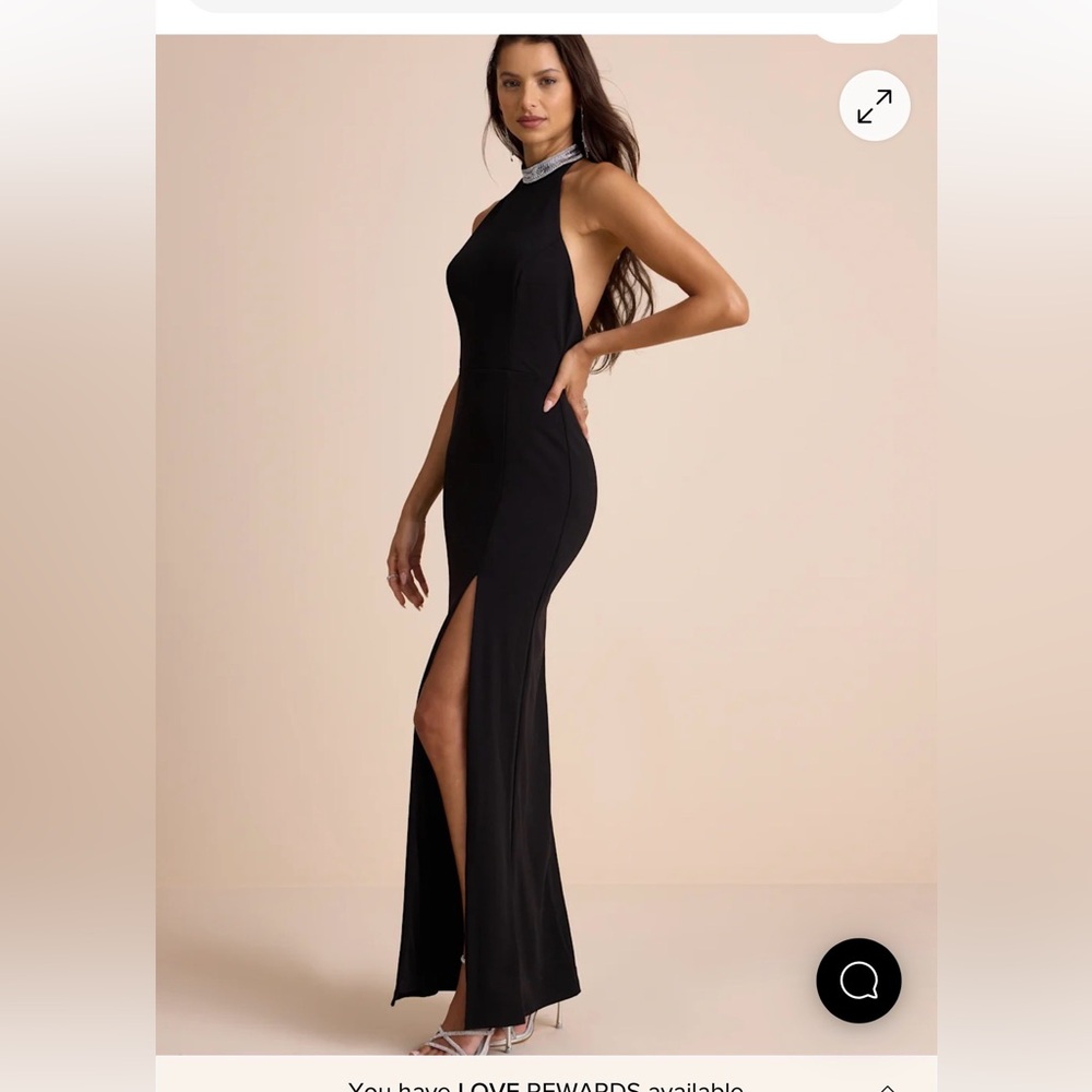 Lulu's Black Backless Halter Dress NWT